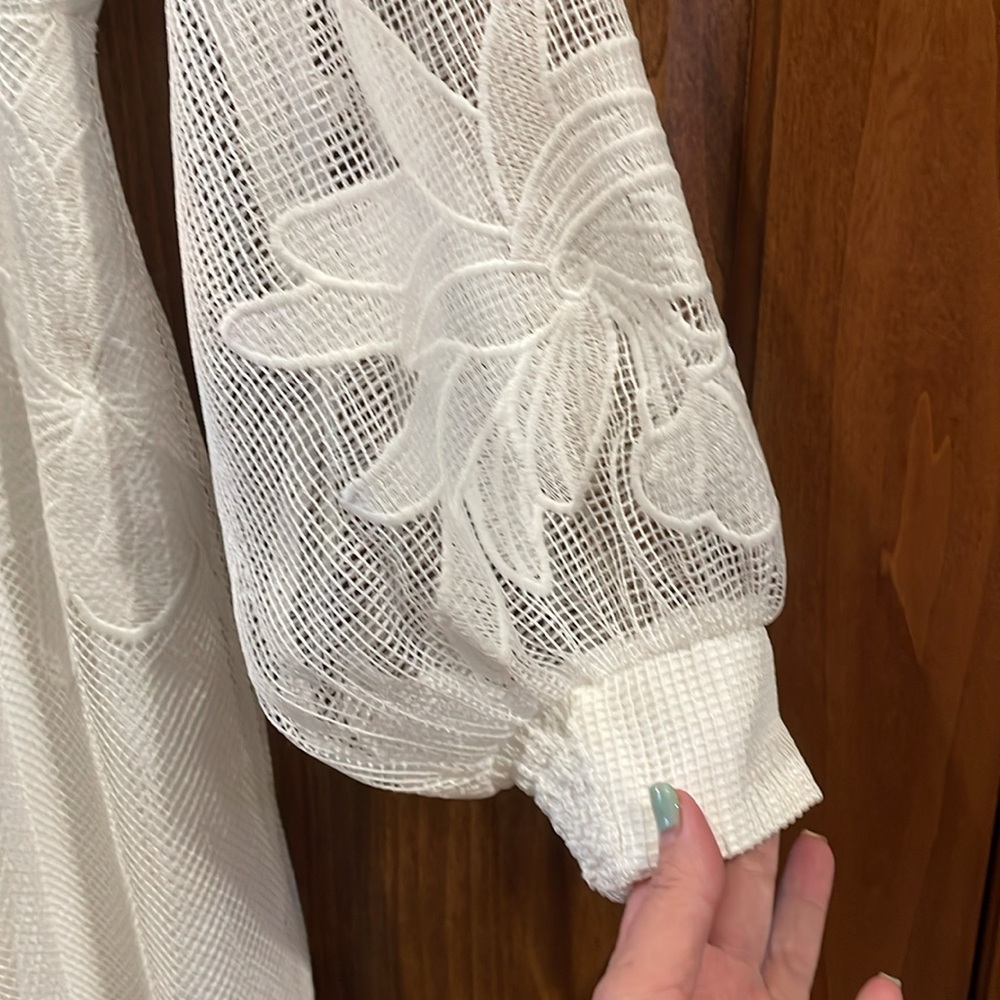 NWOT Anthropologie Mare Mare Sabine Embroidered Mini Dress White Size Medium - Picture 6 of 14